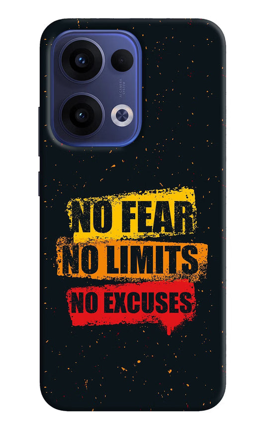 No Fear No Limits No Excuse Oppo Reno13 5G Hard Case Back Cover by Casekaro