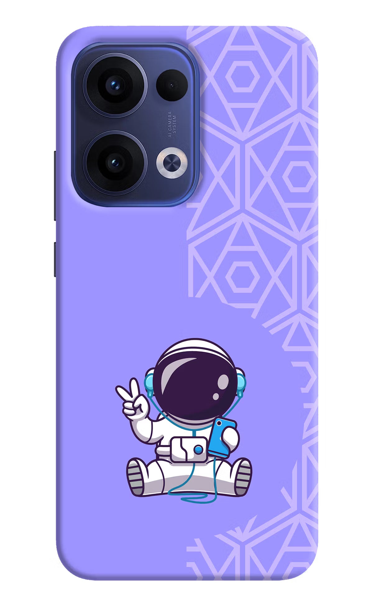 Cute Astronaut Chilling Oppo Reno13 5G Hard Case Back Cover by Casekaro