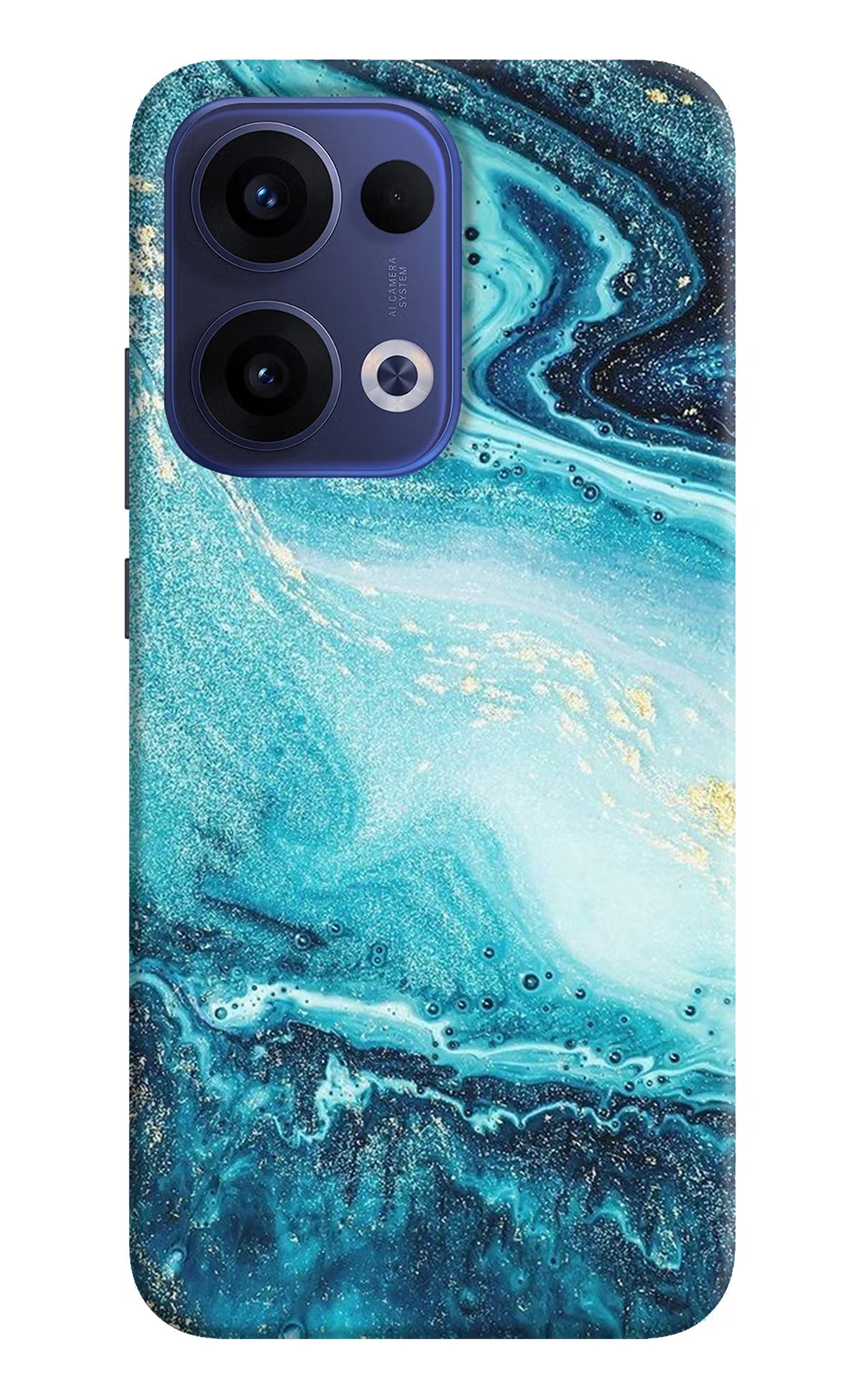 Blue Glitter Marble Oppo Reno13 5G Hard Case Back Cover by Casekaro