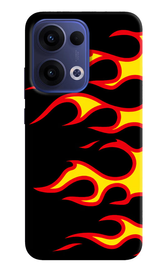 Side Sweep Flames Oppo Reno13 5G Hard Case Back Cover by Casekaro