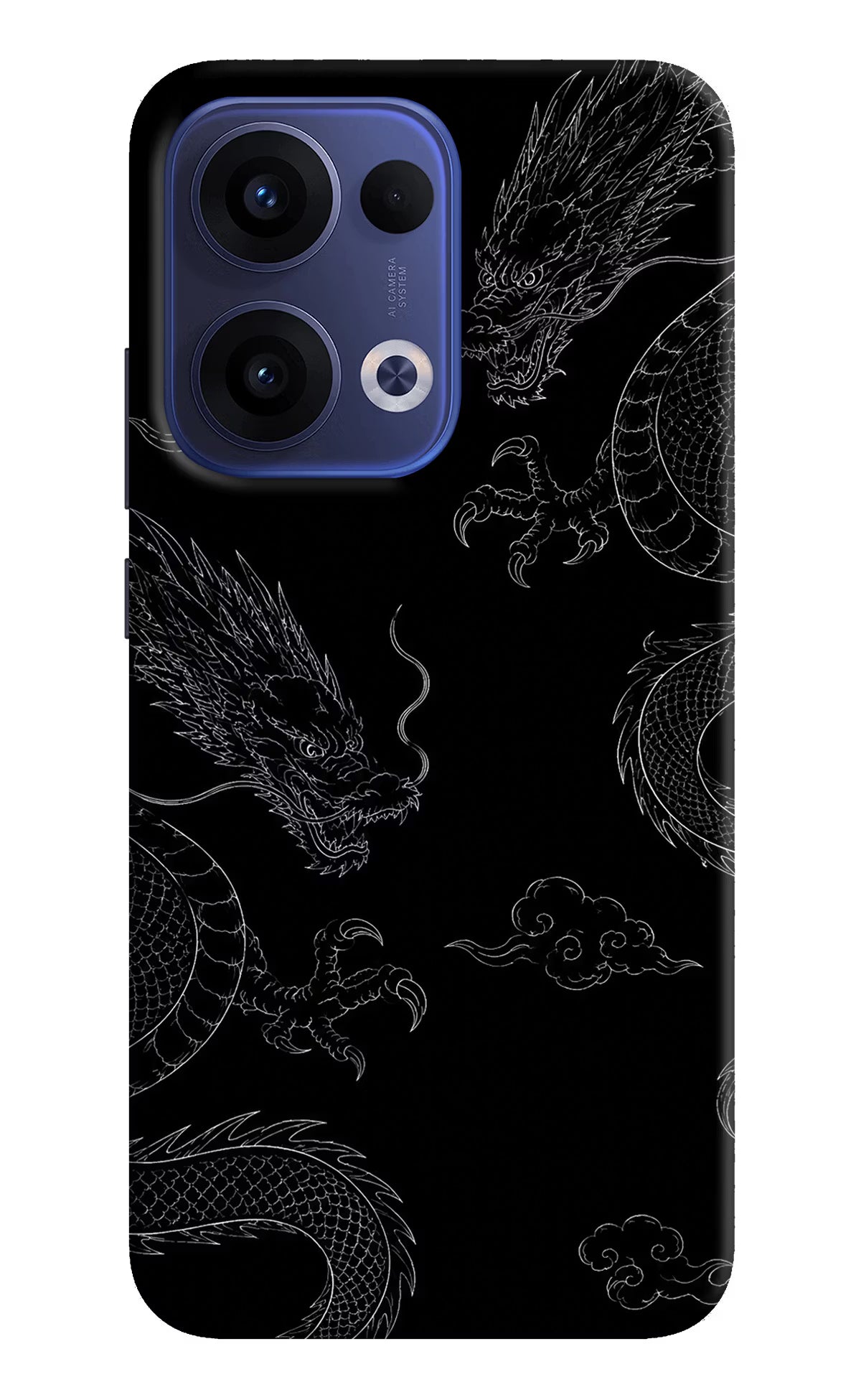 Twin Dragons Oppo Reno13 5G Hard Case Back Cover by Casekaro