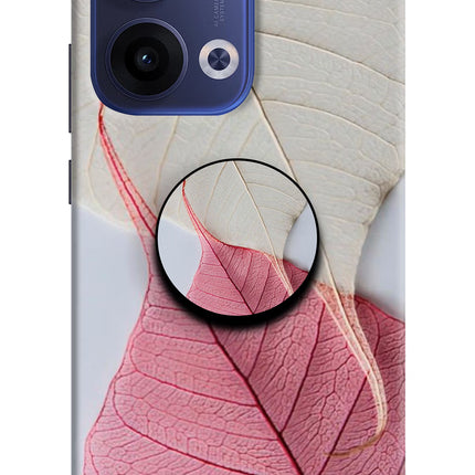 White Pink Leaf Oppo Reno13 5G Pop Case by Casekaro