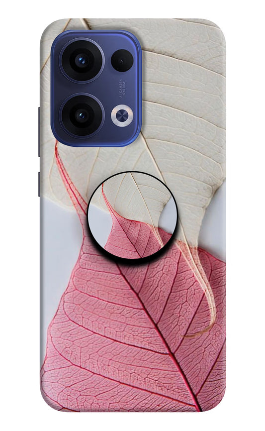 White Pink Leaf Oppo Reno13 5G Pop Case by Casekaro