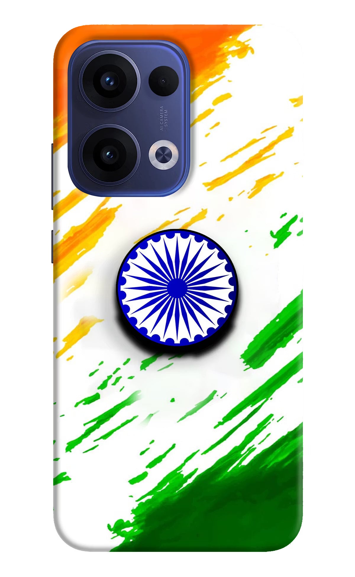 Indian Flag Ashoka Chakra Oppo Reno13 5G Pop Case by Casekaro