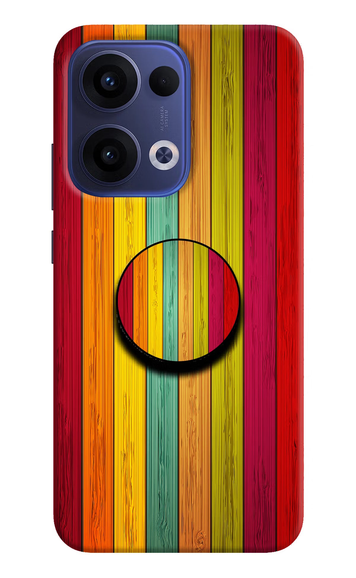 Multicolor Wooden Oppo Reno13 5G Pop Case by Casekaro