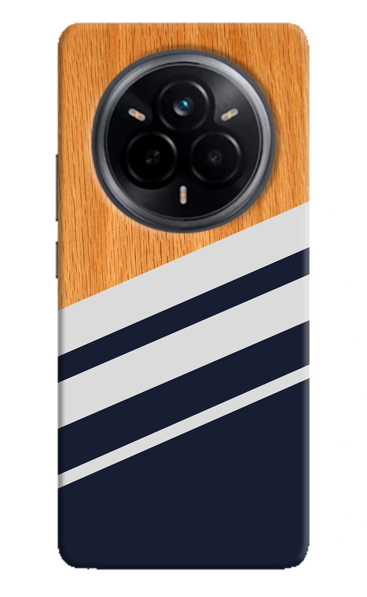 Blue and white wooden Realme 14 Pro 5G Hard Case Back Cover by Casekaro