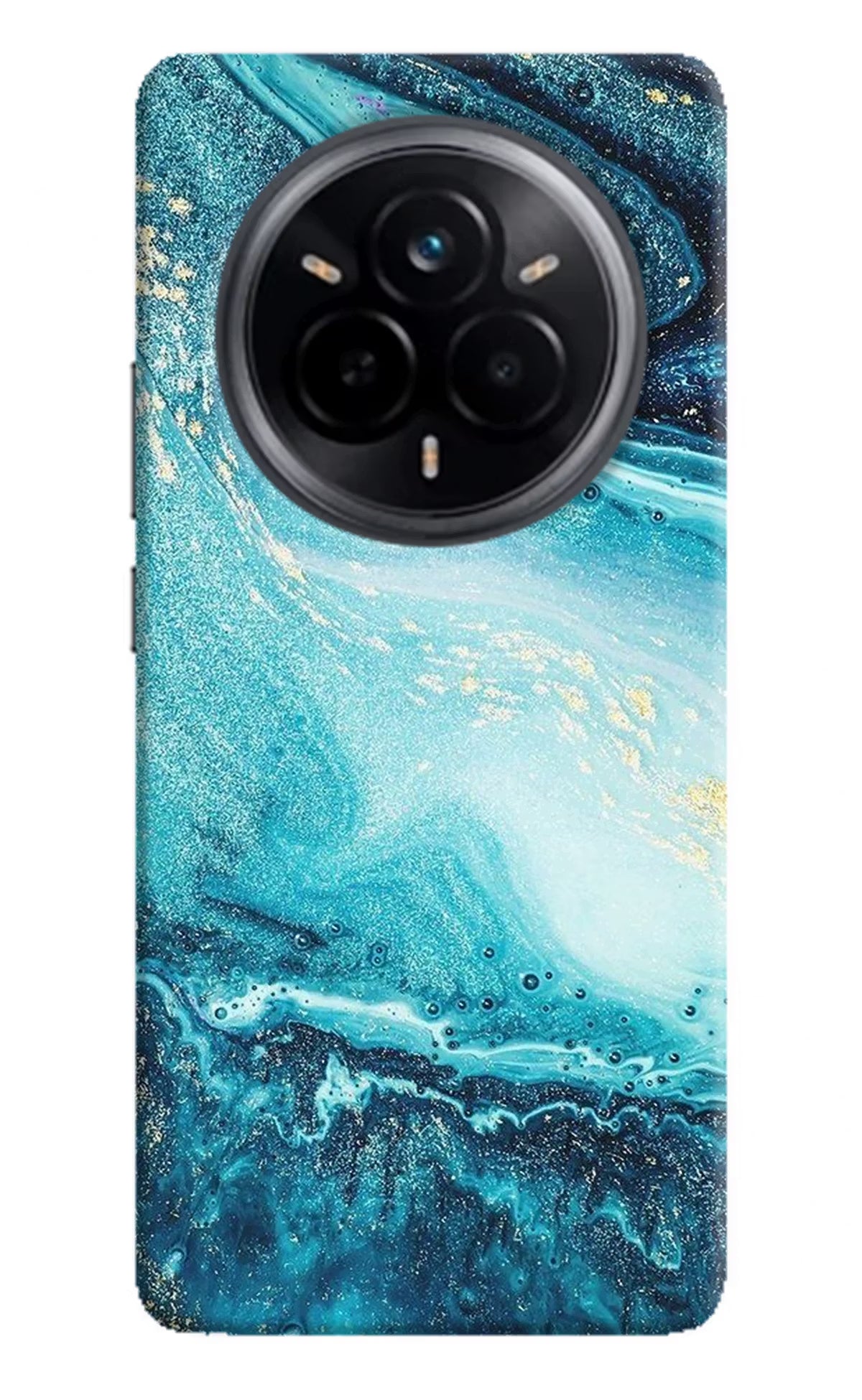 Blue Glitter Marble Realme 14 Pro 5G Hard Case Back Cover by Casekaro