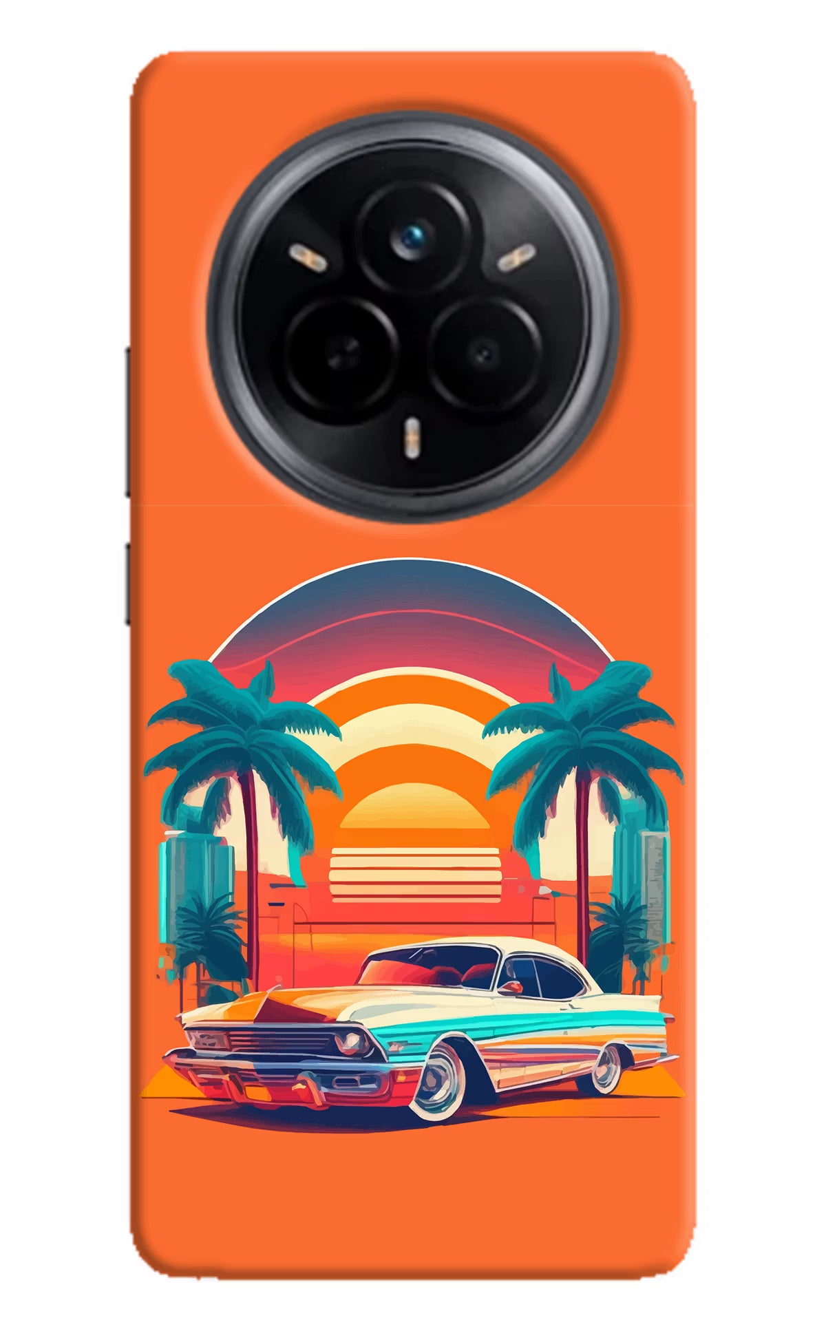 Palm Drive 80s Realme 14 Pro 5G Hard Case Back Cover by Casekaro