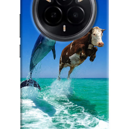 Dolphin vs Cow Realme 14 Pro 5G Hard Case Back Cover by Casekaro