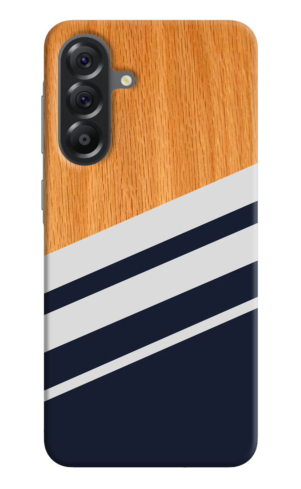 Blue and white wooden Samsung A56 5G Hard Case Back Cover by Casekaro