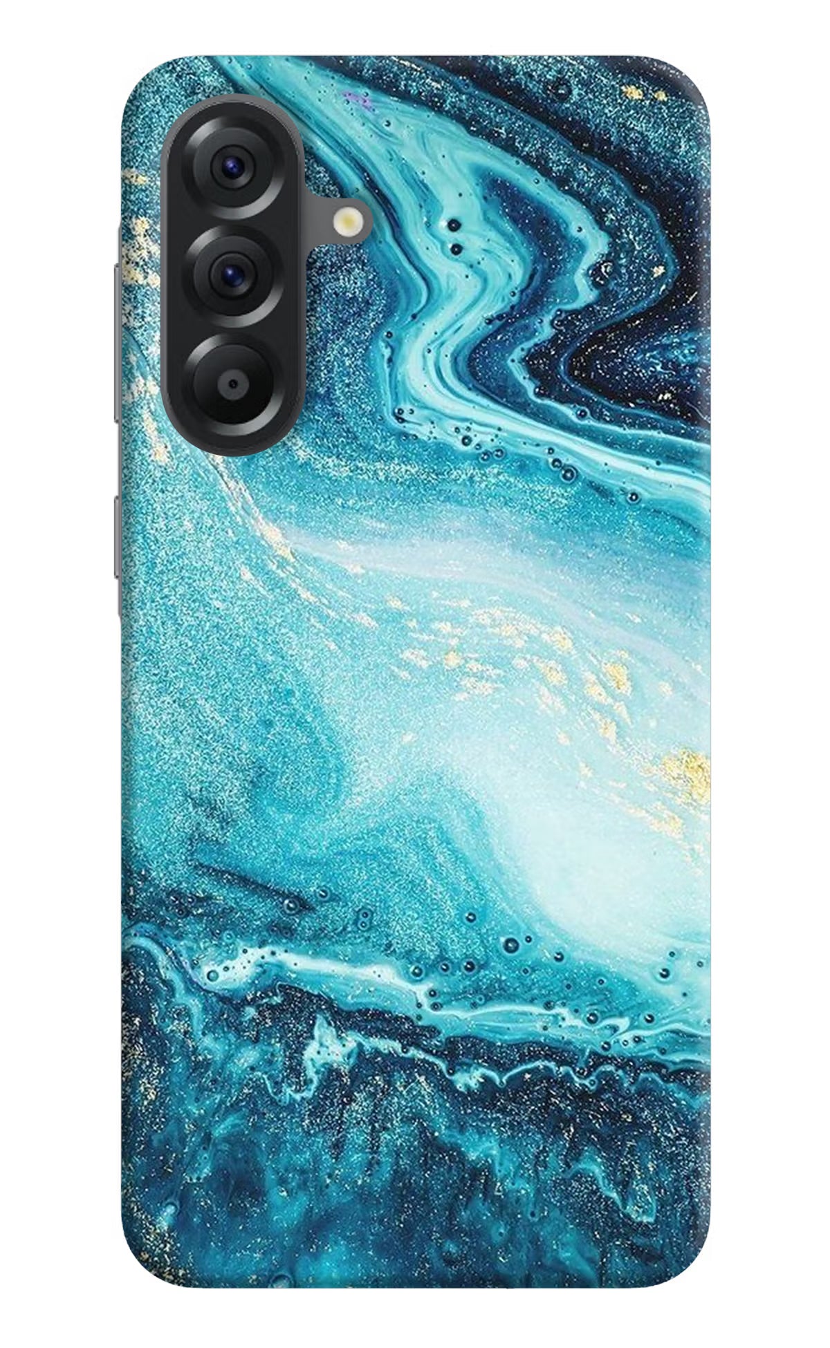 Blue Glitter Marble Samsung A56 5G Hard Case Back Cover by Casekaro