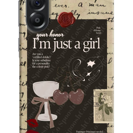 I am just a girl Samsung A56 5G Hard Case Back Cover by Casekaro