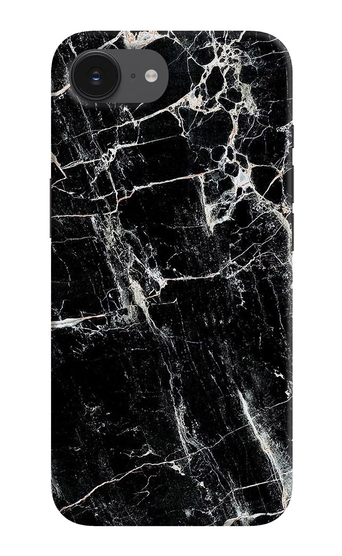 Black Marble Texture iPhone 16e Hard Case Back Cover by Casekaro
