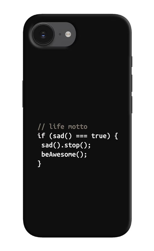 Life Motto Code iPhone 16e Hard Case Back Cover by Casekaro