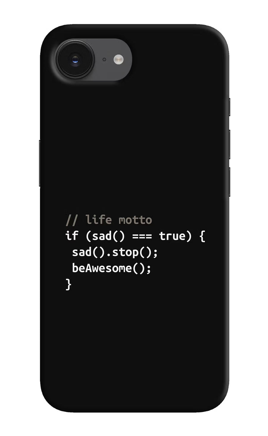 Life Motto Code iPhone 16e Back Cover, Hard case