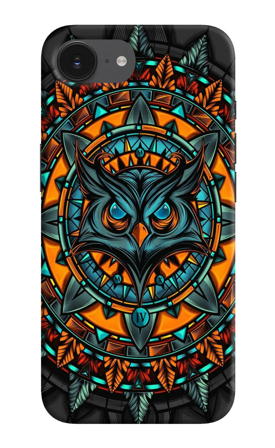 Angry Owl Art iPhone 16e Back Cover, Hard case