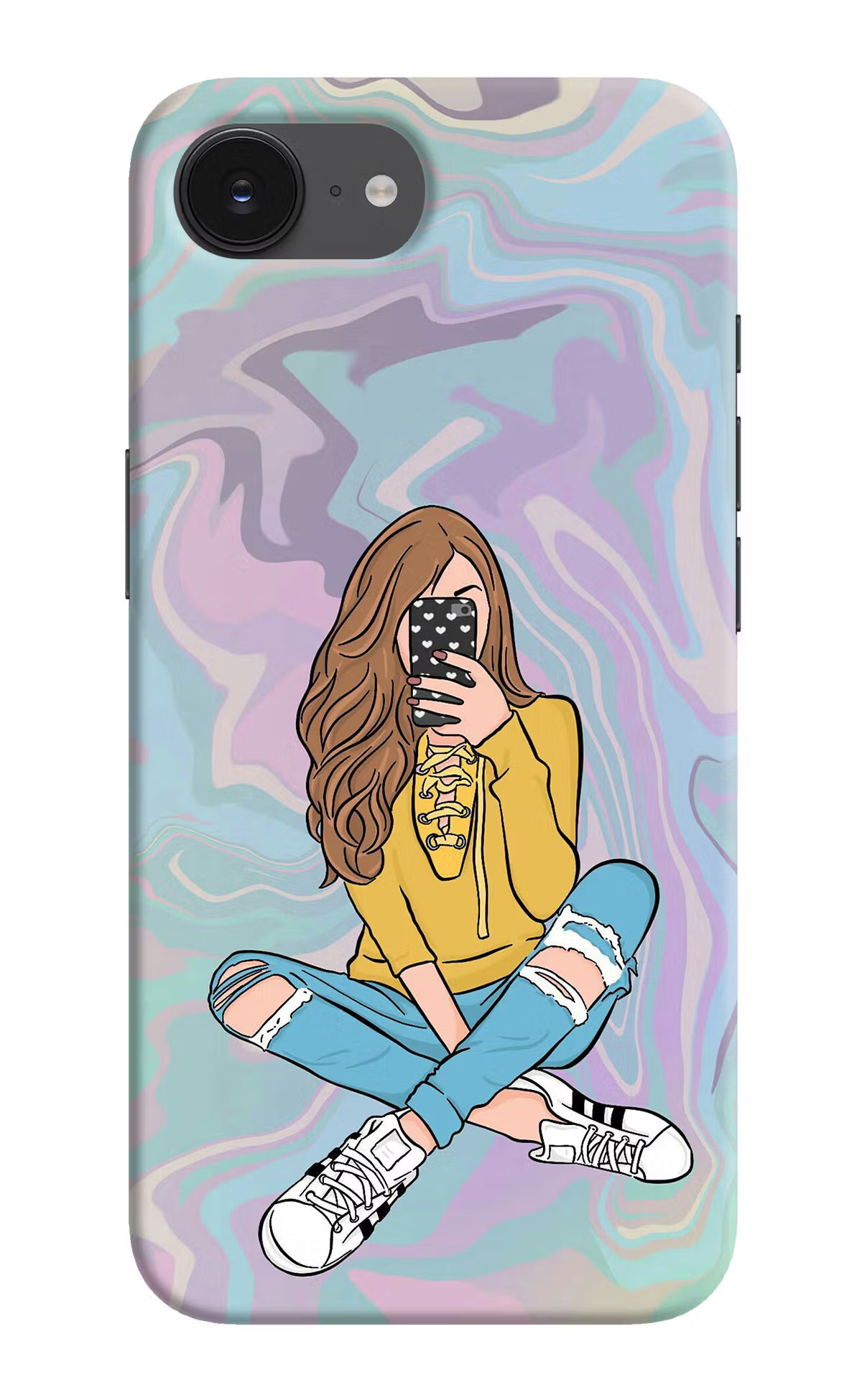 Selfie Girl iPhone 16e Hard Case Back Cover by Casekaro