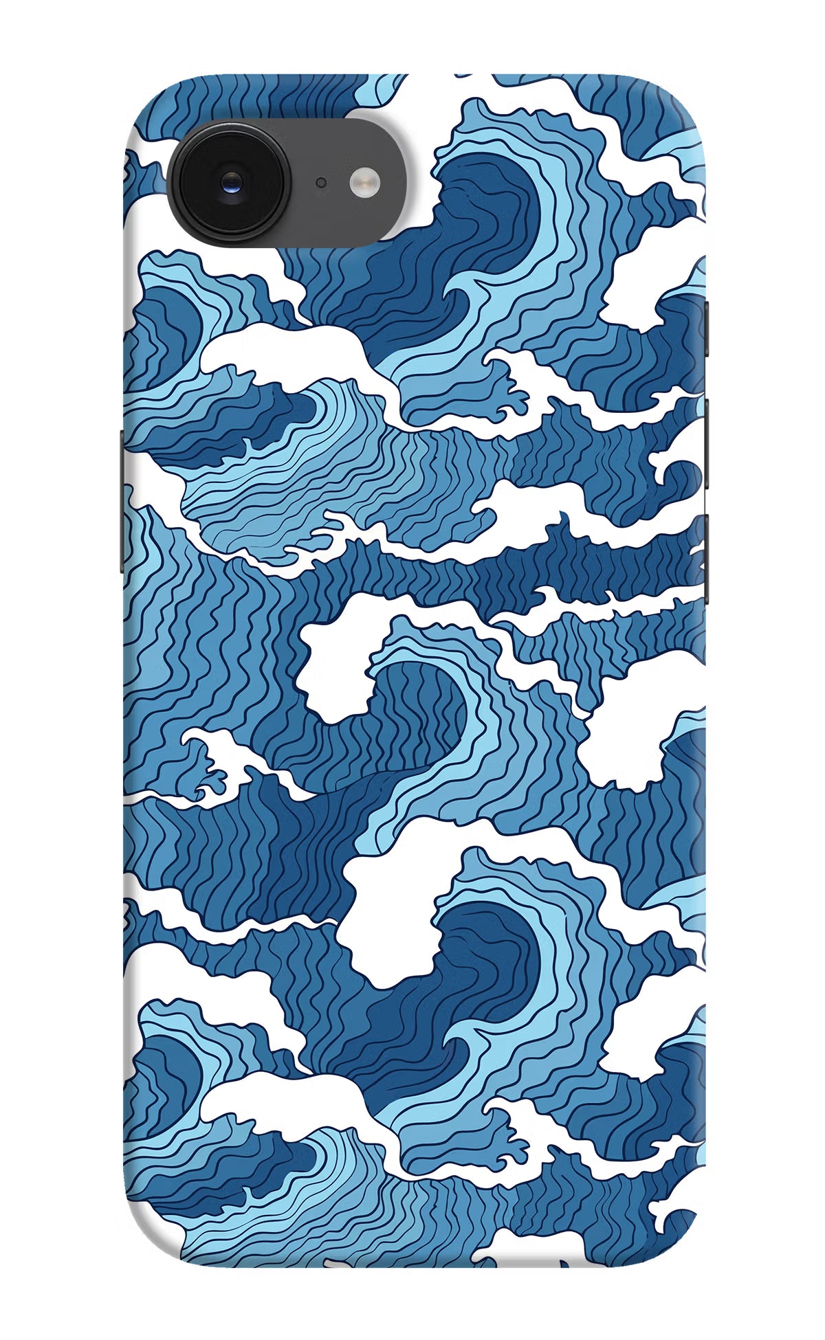 Blue Waves iPhone 16e Hard Case Back Cover by Casekaro