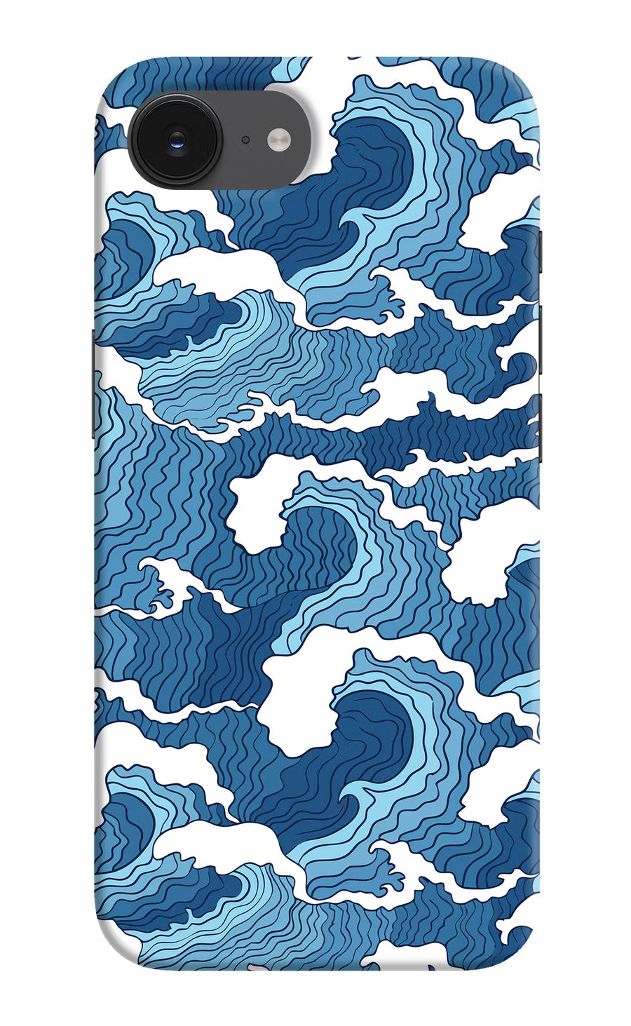 Blue Waves iPhone 16e Back Cover, Hard case