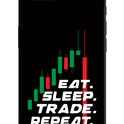 Eat Sleep Trade Repeat iPhone 16e Hard Case Back Cover by Casekaro