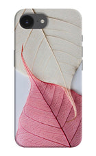 White Pink Leaf iPhone 16e Hard Case Back Cover by Casekaro