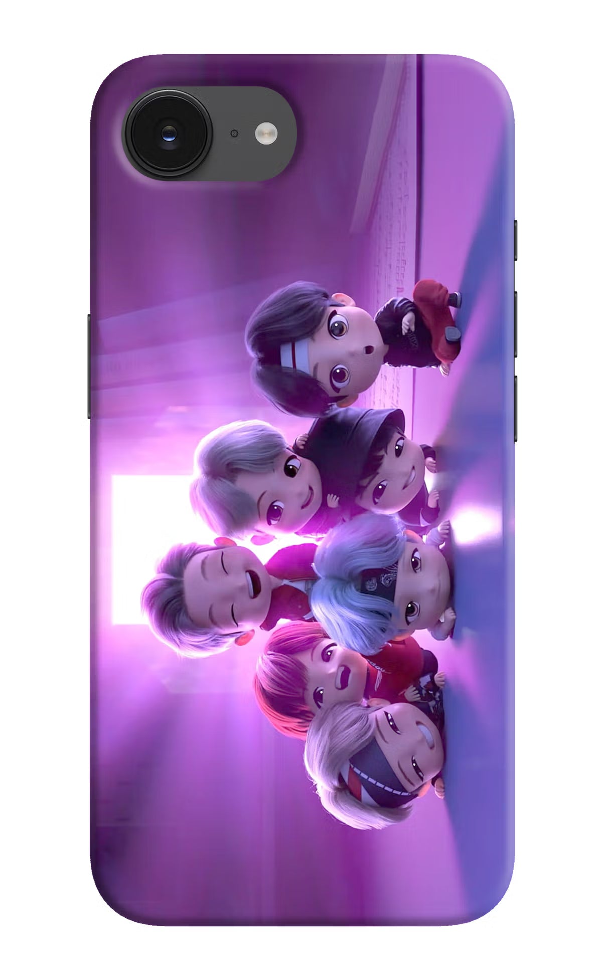 BTS Chibi iPhone 16e Hard Case Back Cover by Casekaro