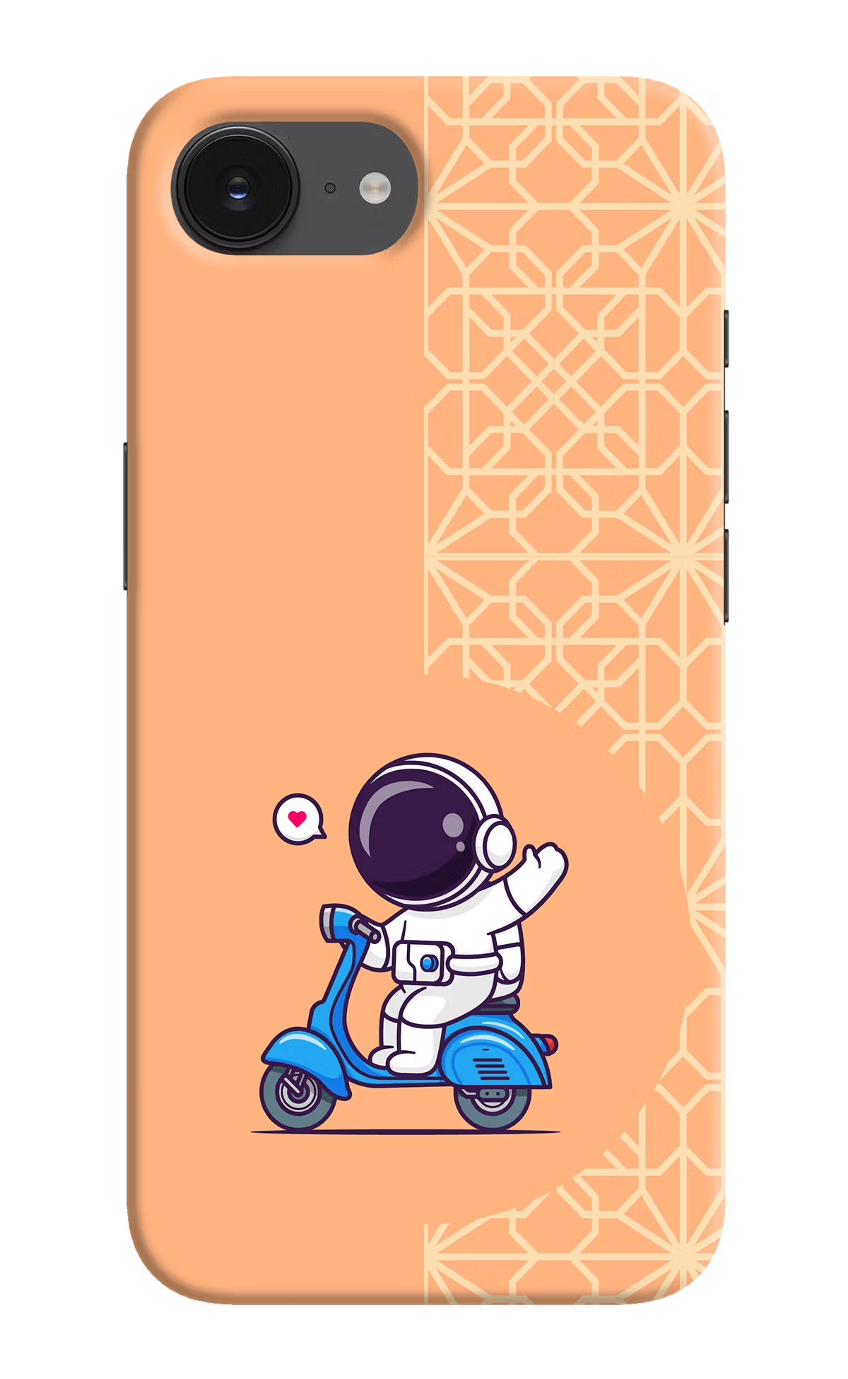 Cute Astronaut Riding iPhone 16e Hard Case Back Cover by Casekaro