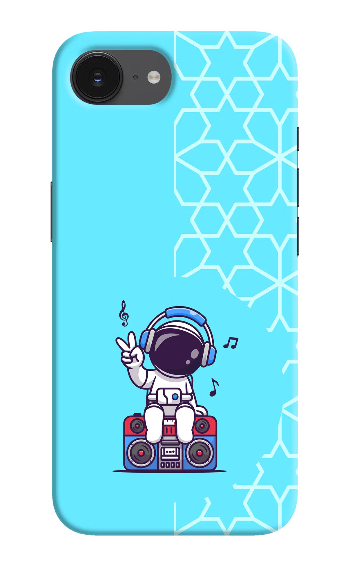 Cute Astronaut Chilling iPhone 16e Hard Case Back Cover by Casekaro