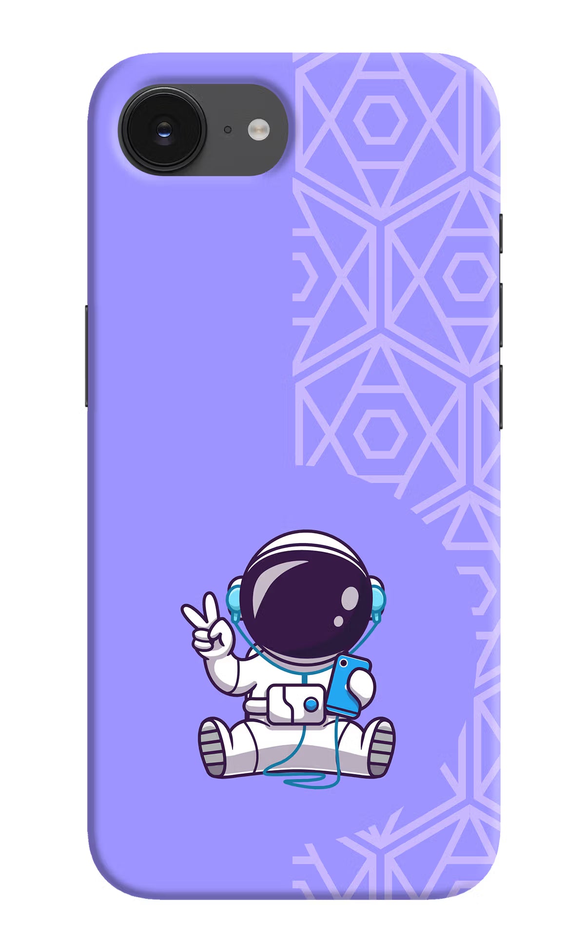 Cute Astronaut Chilling iPhone 16e Hard Case Back Cover by Casekaro