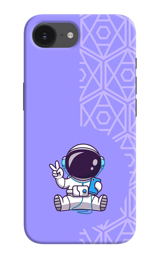 Cute Astronaut Chilling iPhone 16e Hard Case Back Cover by Casekaro