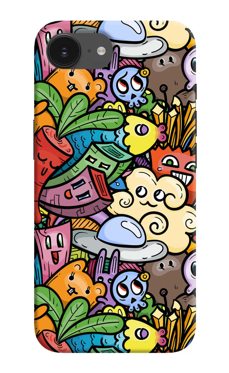 Veggie Doodle iPhone 16e Back Cover, Hard case