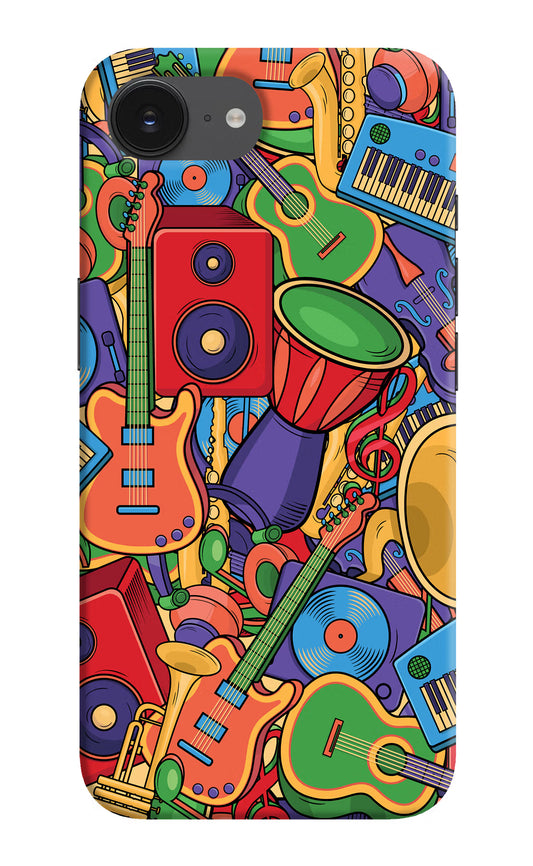 Music Instrument Doodle iPhone 16e Hard Case Back Cover by Casekaro