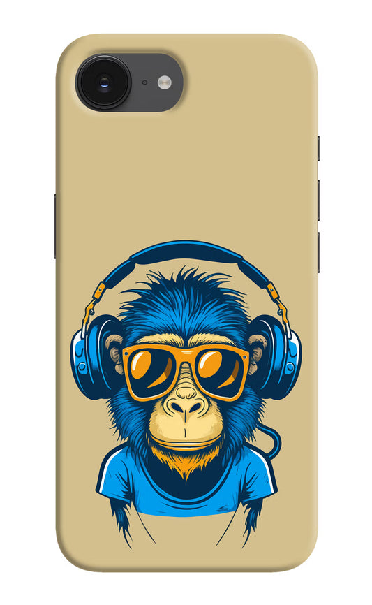 Monkey Headphone iPhone 16e Hard Case Back Cover by Casekaro