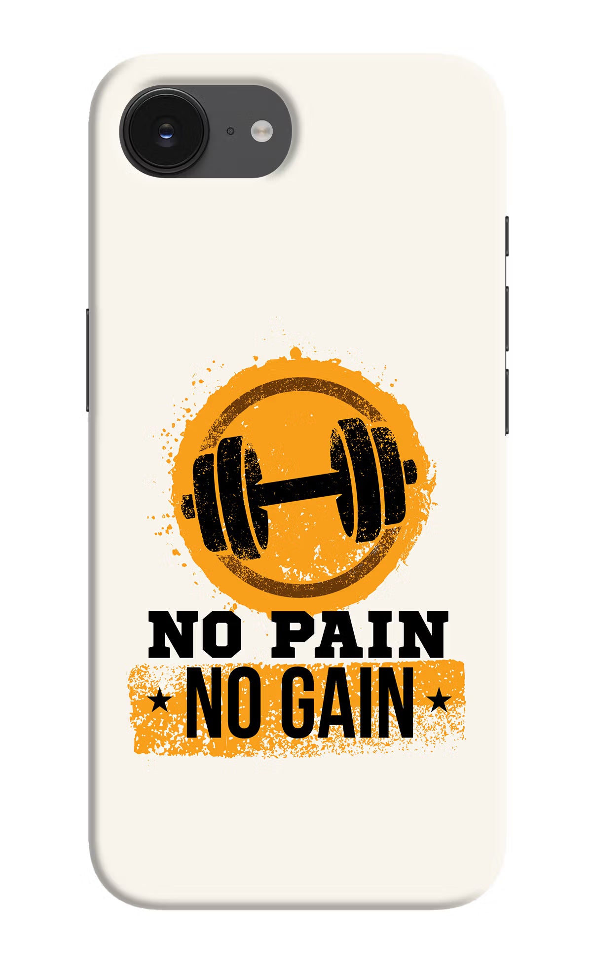 No Pain No Gain iPhone 16e Hard Case Back Cover by Casekaro