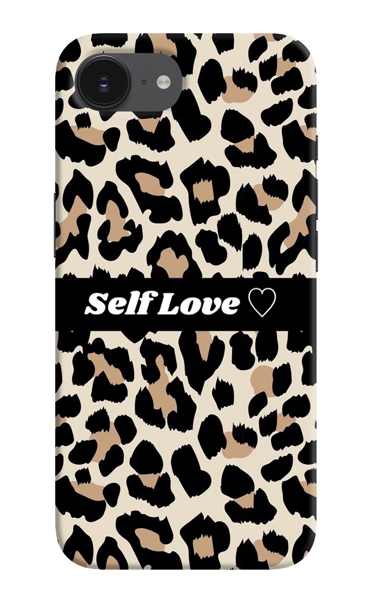 Leopard Print Self Love iPhone 16e Hard Case Back Cover by Casekaro