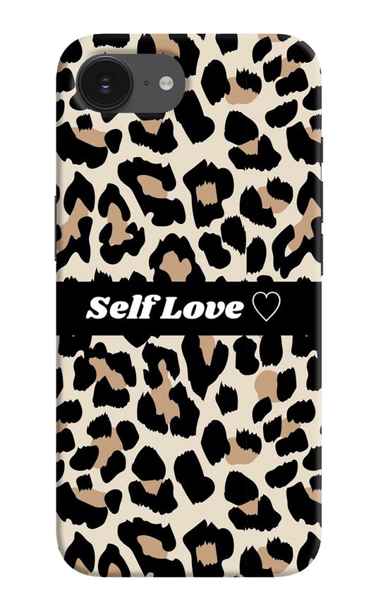 Leopard Print Self Love iPhone 16e Hard Case Back Cover by Casekaro
