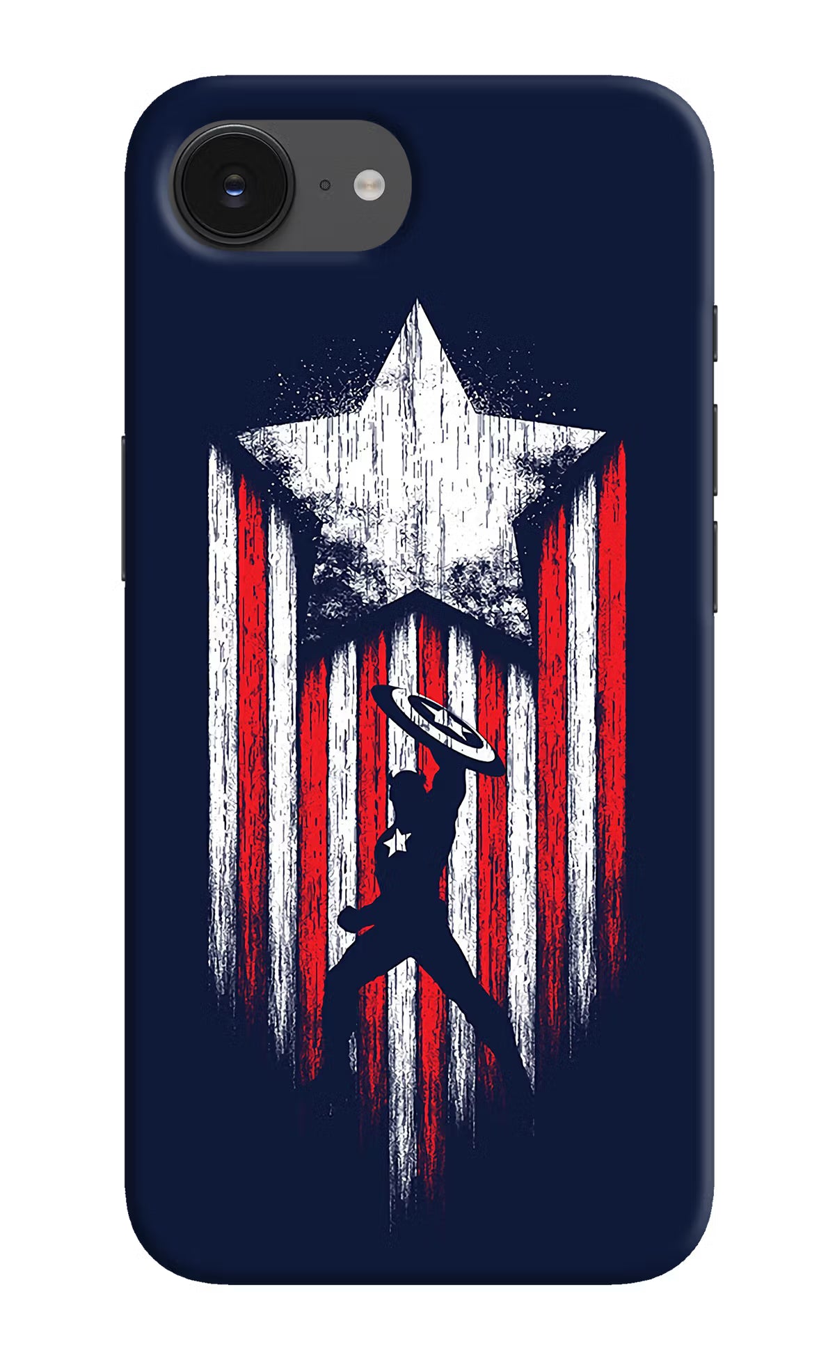 Captain America Marvel Art iPhone 16e Hard Case Back Cover by Casekaro