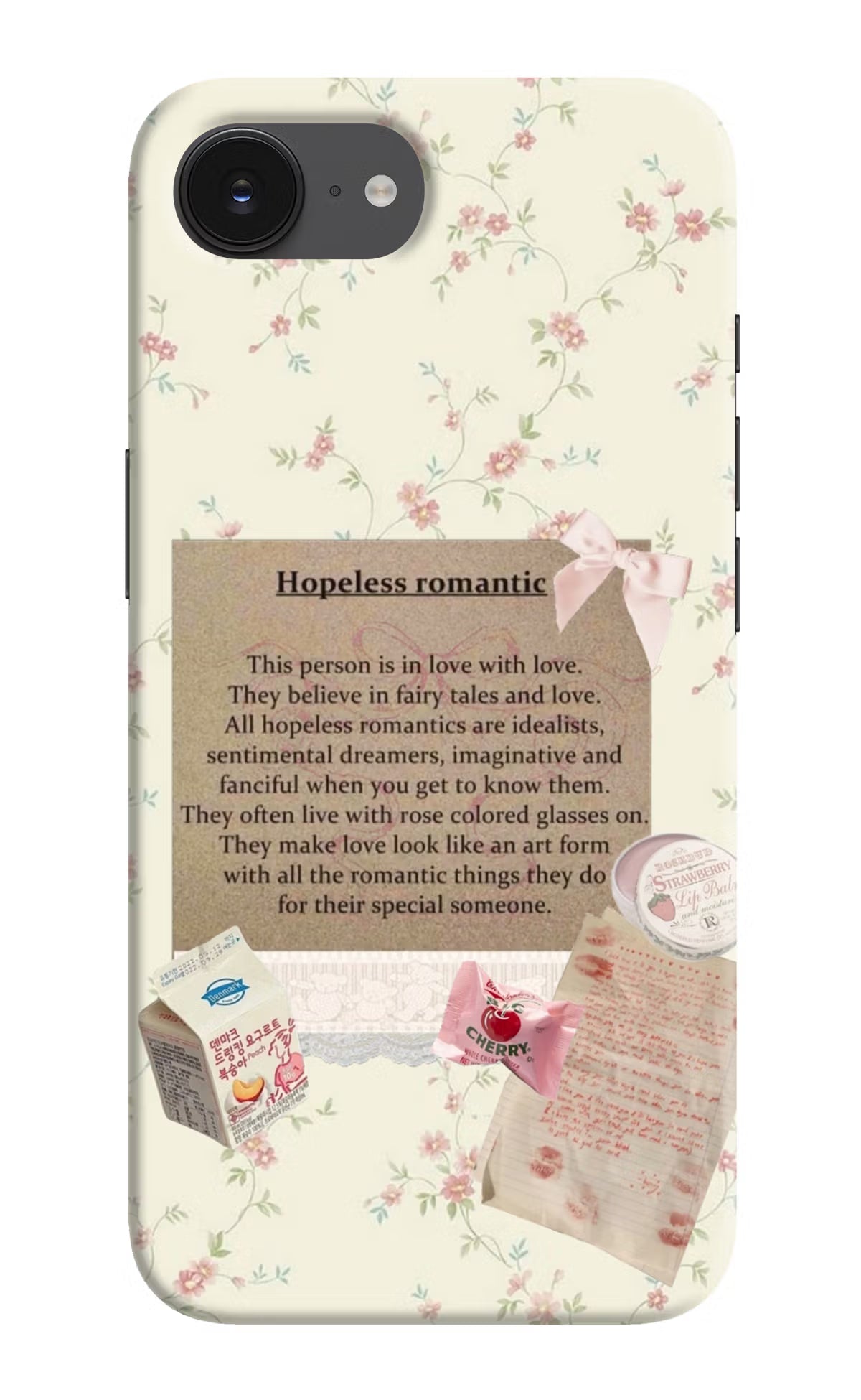 Hopeless Romantic iPhone 16e Hard Case Back Cover by Casekaro
