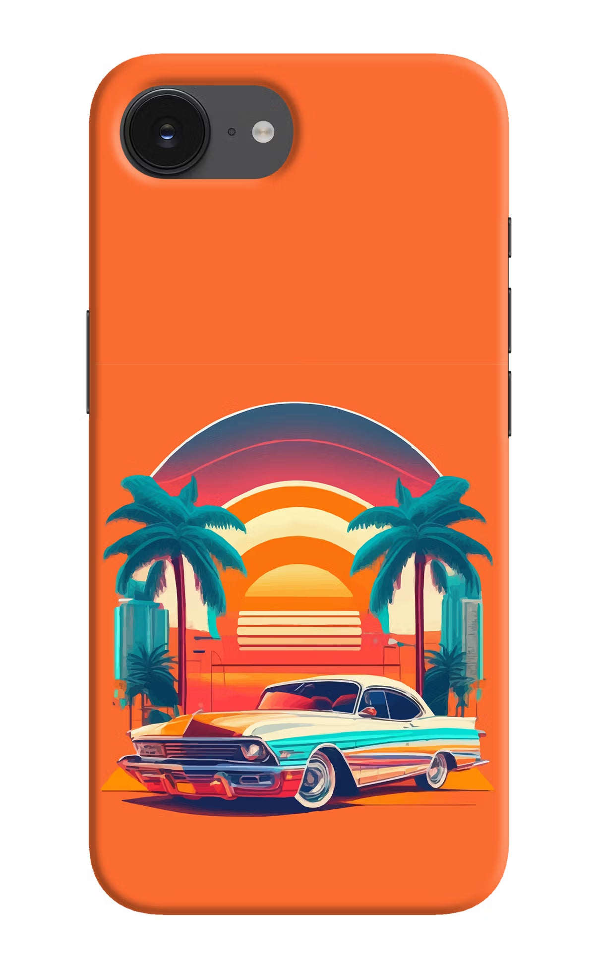 Palm Drive 80s iPhone 16e Hard Case Back Cover by Casekaro