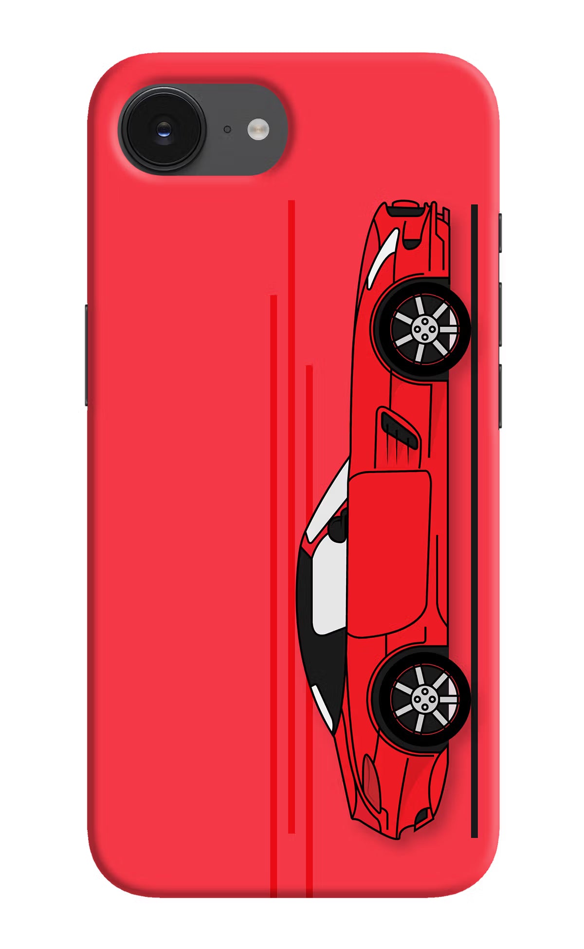 Red Velocity iPhone 16e Hard Case Back Cover by Casekaro