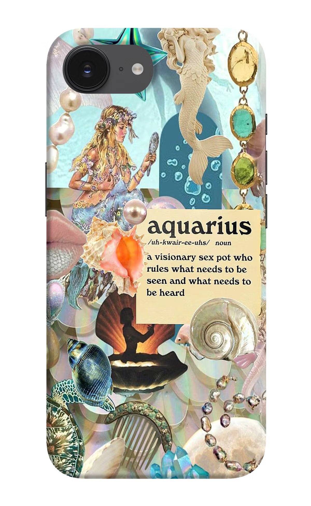 Aquarius Zodiac iPhone 16e Hard Case Back Cover by Casekaro