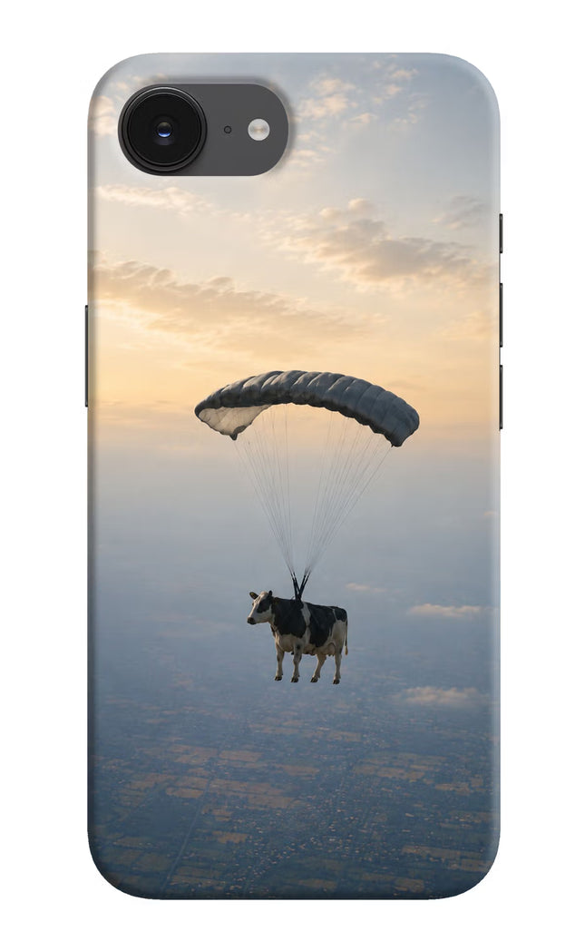 Skydiving Cow iPhone 16e Hard Case Back Cover by Casekaro