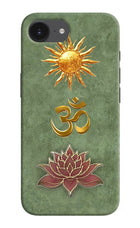 Om & Lotus iPhone 16e Back Cover