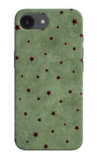 Green Stars iPhone 16e Hard Case Back Cover by Casekaro