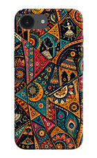 Folk Print iPhone 16e Hard Case Back Cover by Casekaro