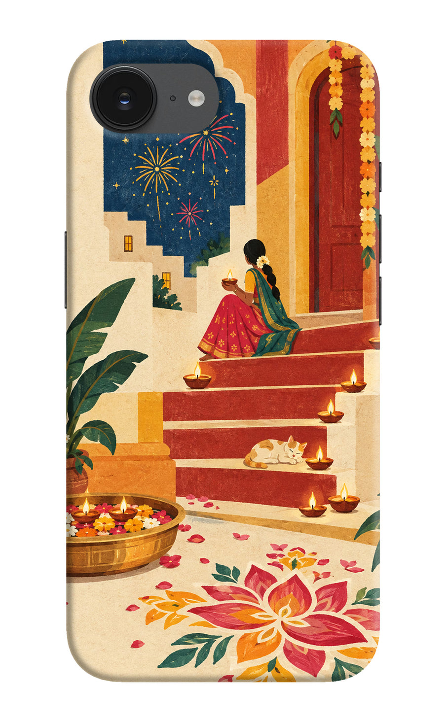 Diwali Rangoli iPhone 16e Back Cover, Hard case