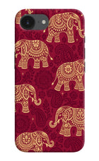 Maroon Elephant iPhone 16e Hard Case Back Cover by Casekaro