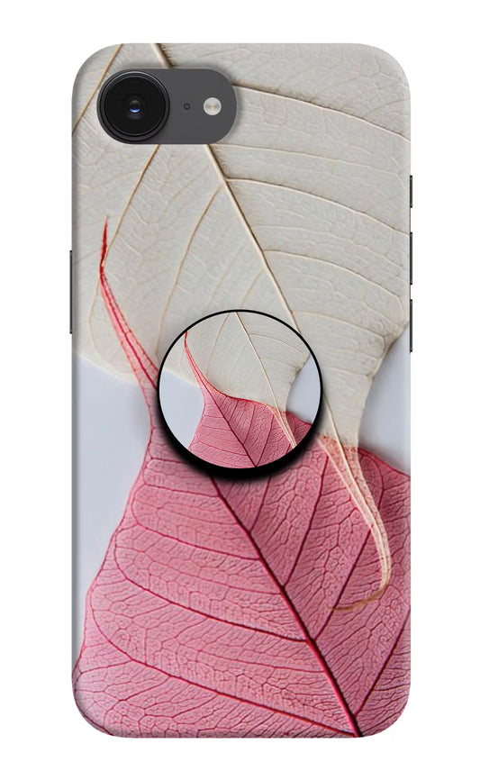 White Pink Leaf iPhone 16e Pop Case by Casekaro