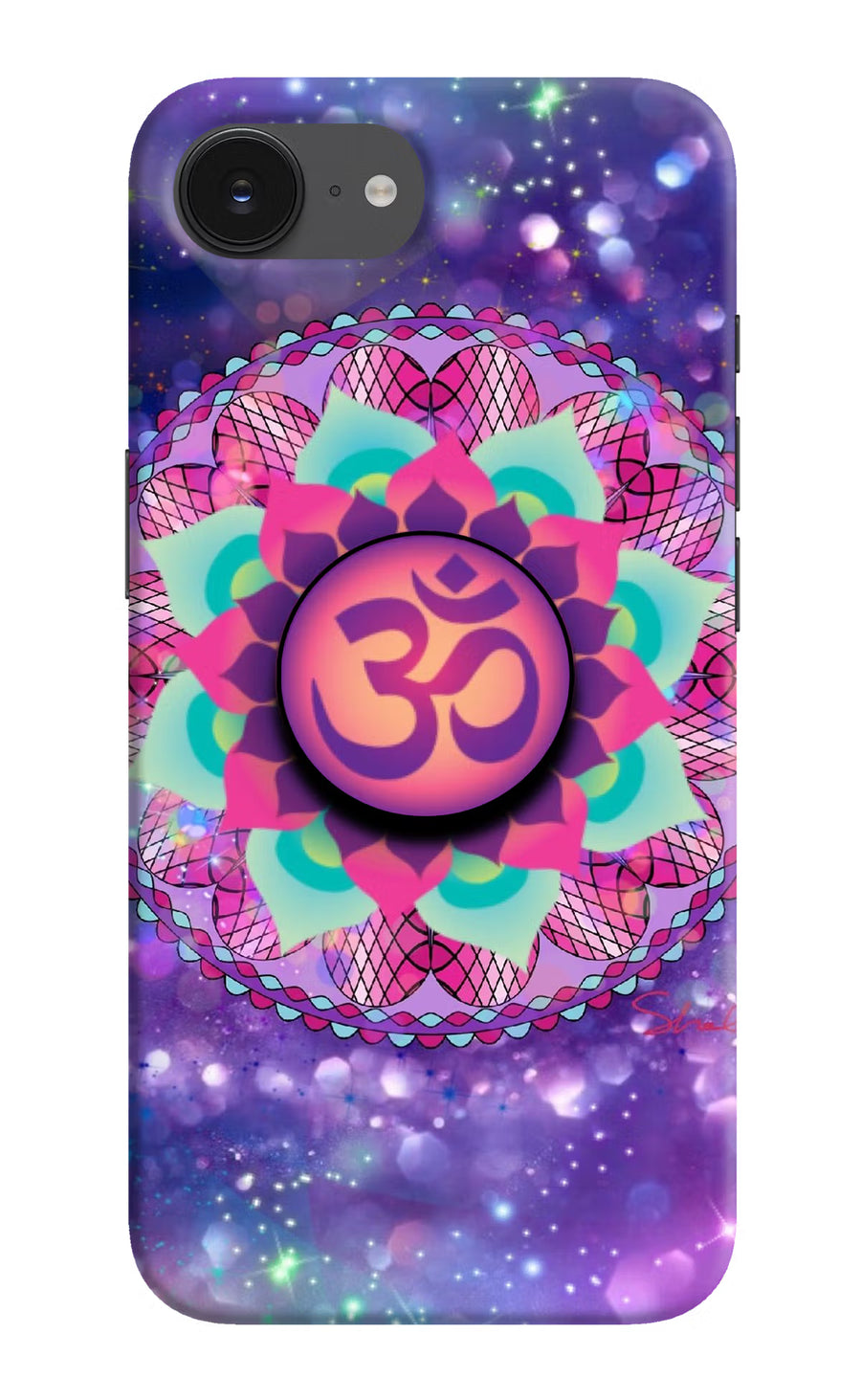 Om Purple iPhone 16e Pop Case, Hard case