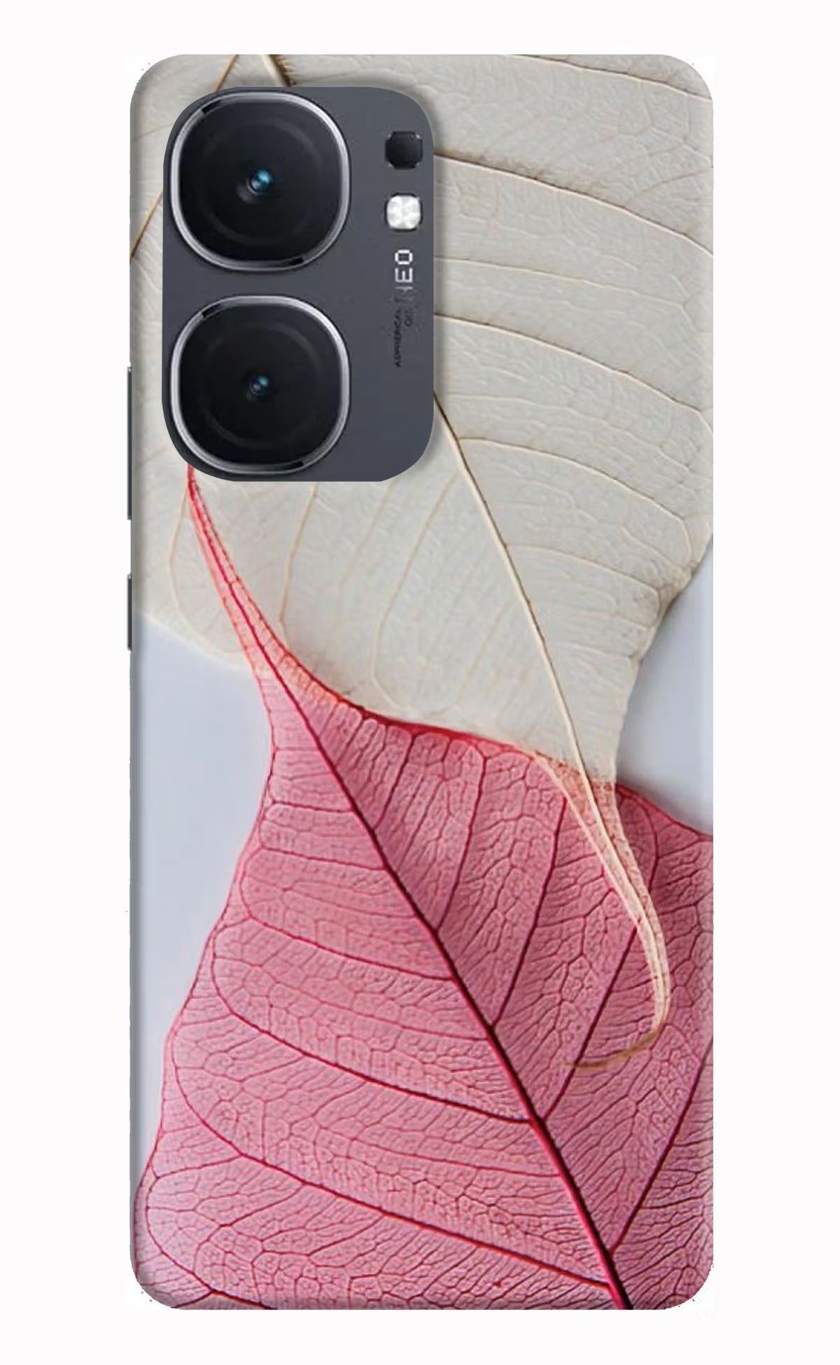 White Pink Leaf IQOO Neo9 Pro Hard Case Back Cover by Casekaro